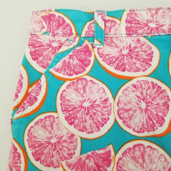 Crown & Ivy Shorts Girls 16 Pink White Print Adjustable Waist Pockets - Picture 5 of 11